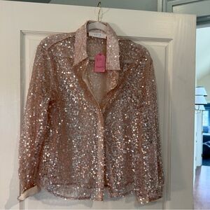 Astr Shimmering Sequin Top